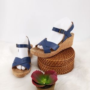 Kork- ease wedge sandles blue sz 10